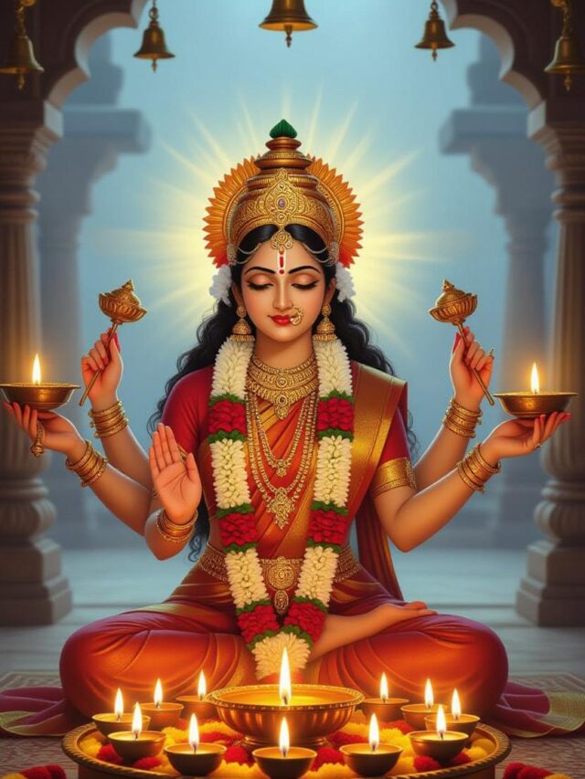 माँ दुर्गा की भव्य प्रतिमा और सजा हुआ मंदिर
