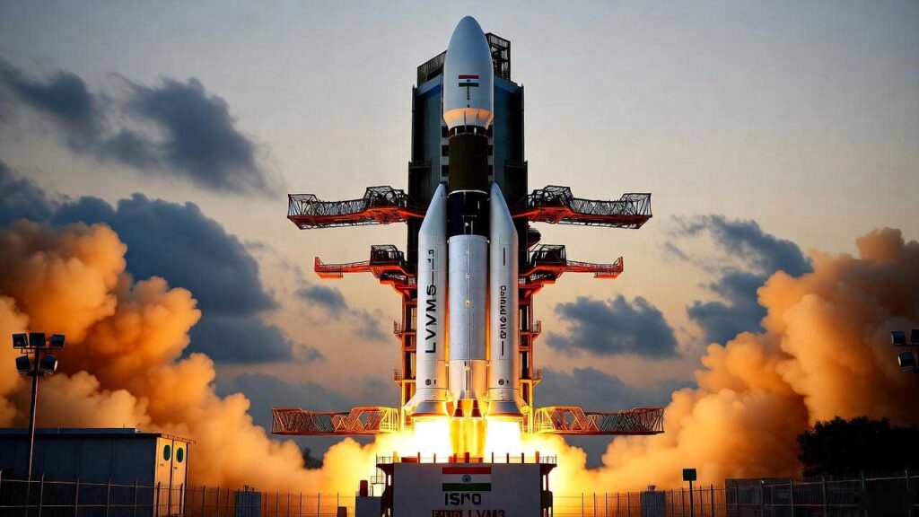 ISRO LVM3 रॉकेट लॉन्च