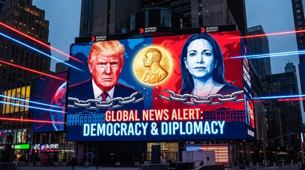 ट्रम्प नोबेल शांति पुरस्कार विवाद के बीच व्हाइट हाउस में डोनाल्ड ट्रम्प और वेनेजुएला की विपक्षी नेता मारिया कोरिना मचाडो की मुलाकात