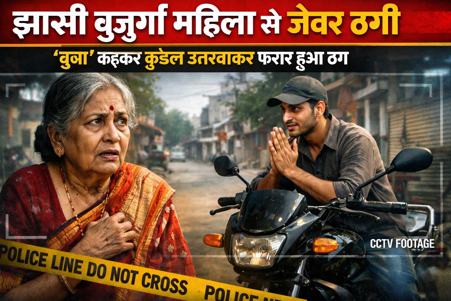 झांसी में बुजुर्ग महिला से जेवर ठगी, रिश्तेदारी का झांसा देकर आरोपी गिरफ्तार