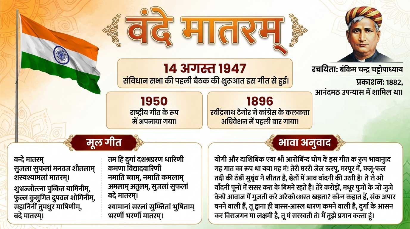 वंदे मातरम नए नियम: सरकारी कार्यक्रमों में राष्ट्रगीत को लेकर केंद्र की नई गाइडलाइन