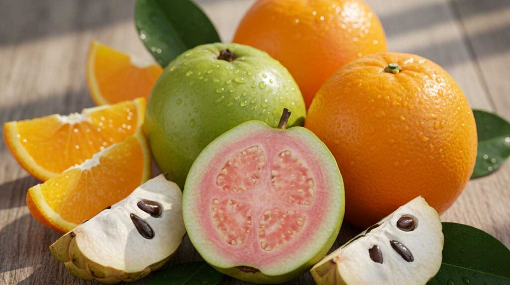 सर्दियों में फायदेमंद फल: अमरूद, संतरा या सीताफल कौन है ज्यादा हेल्दी?