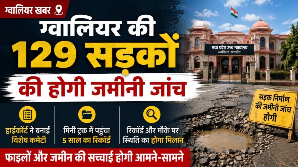 ग्वालियर की 129 सड़कों की हाईकोर्ट के आदेश पर जमीनी जांच